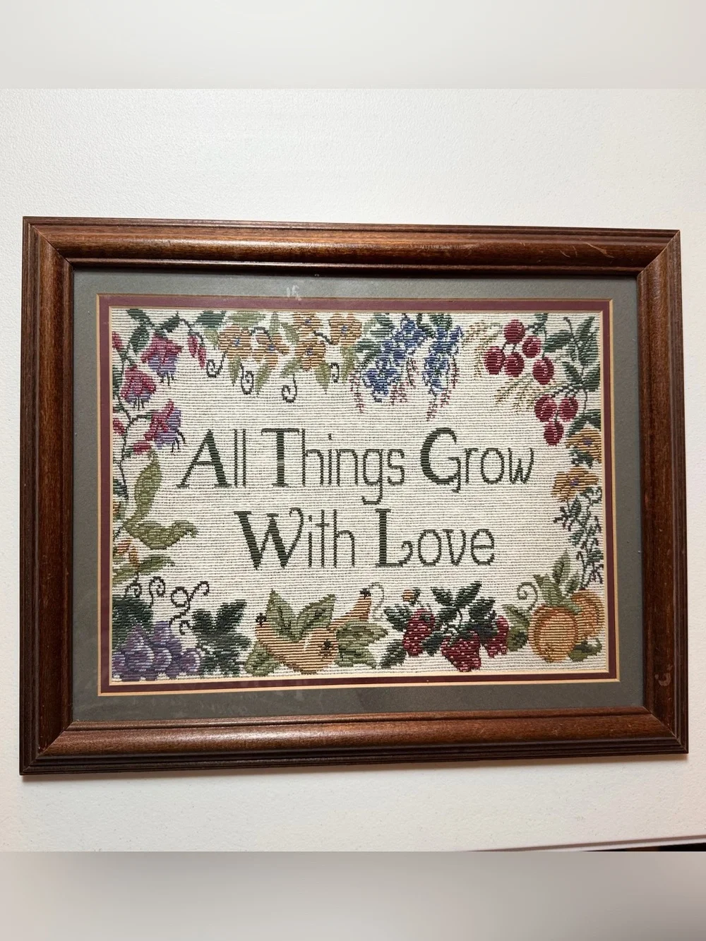 Framed Cross-Stitch Wall Art 